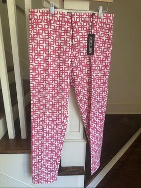 Mr Turk Pink Geometric Print Chinos for Men